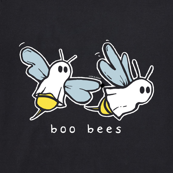 NWT Women's Life is Good Boo Bees Ghosts Halloween Black LS Crusher Vee