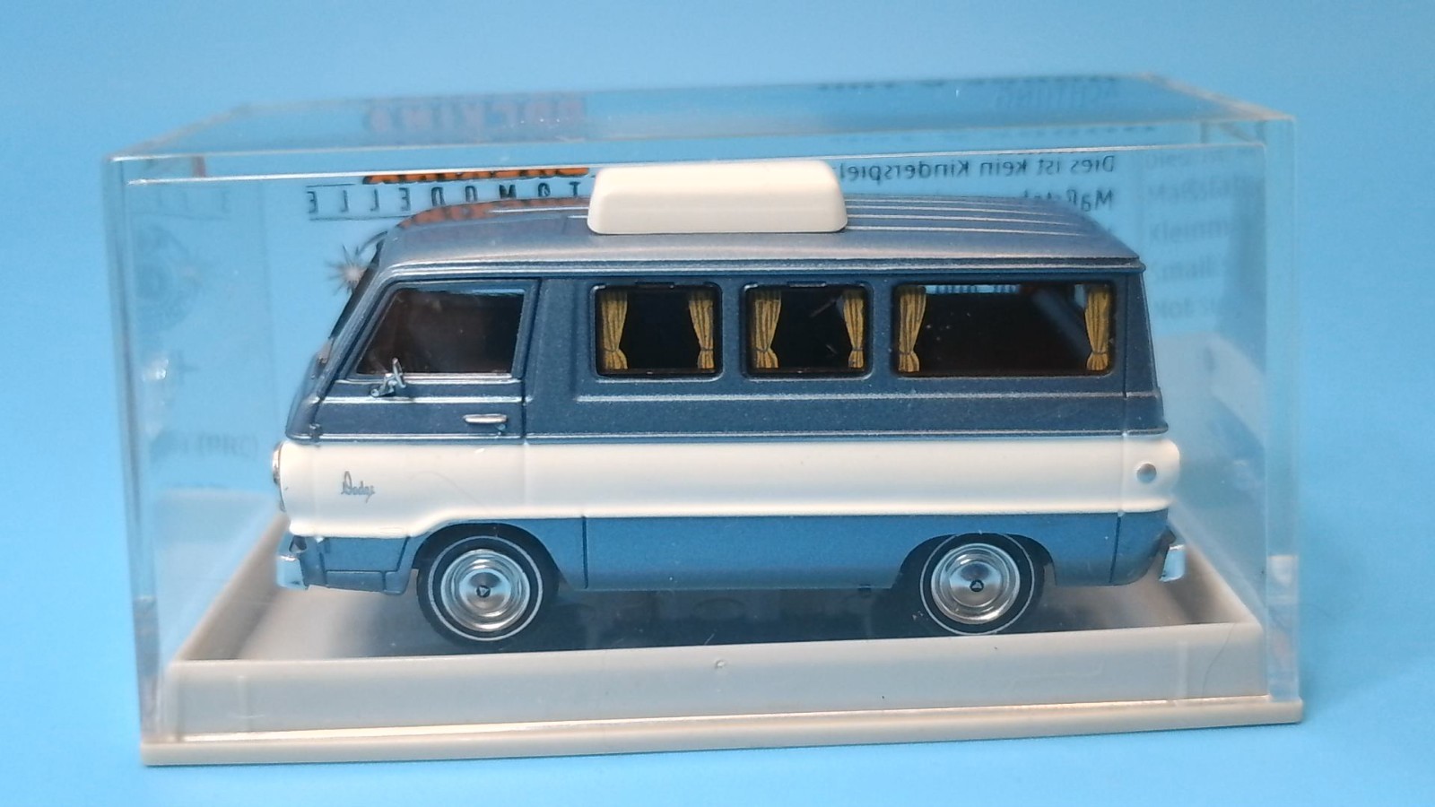  Brekina 34307 Dodge A100 Camper Blue White HO 1:87 New in Box