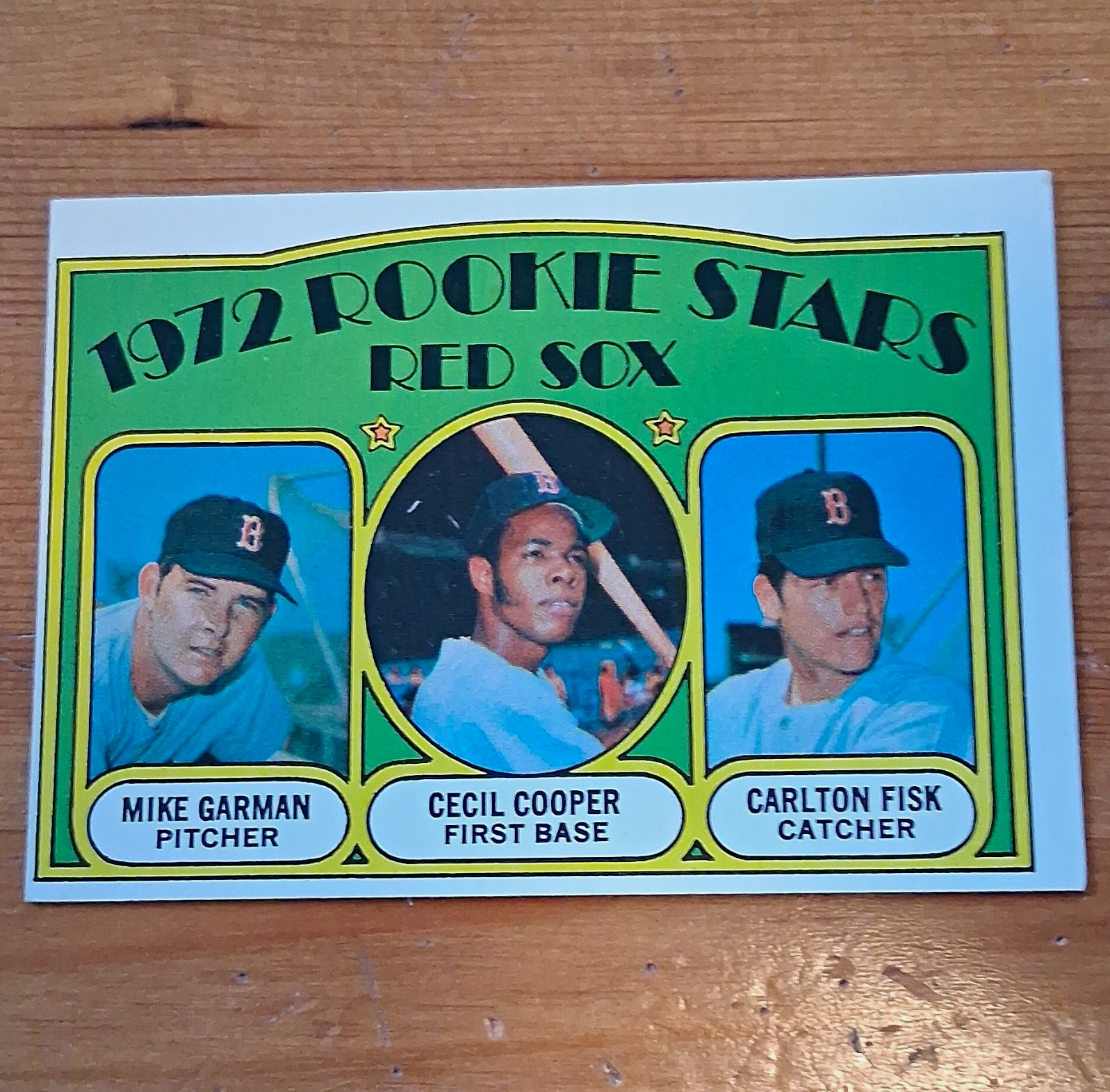 Topps 1972 Rookie Stars Red Sox #79 Carlton Fisk Cecil Cooper Mike Garman Topps 1972 Rookie Stars Red Sox #79 Carlton Fisk Cecil Cooper Mike Garman