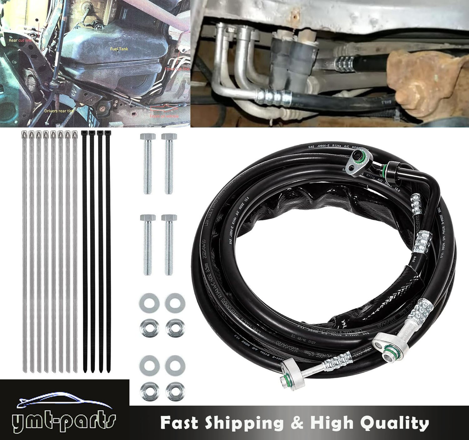 FE37190 Rear AC Line Set Fits Ford Explorer 2011-2016, Flex and MKT 2013-2019