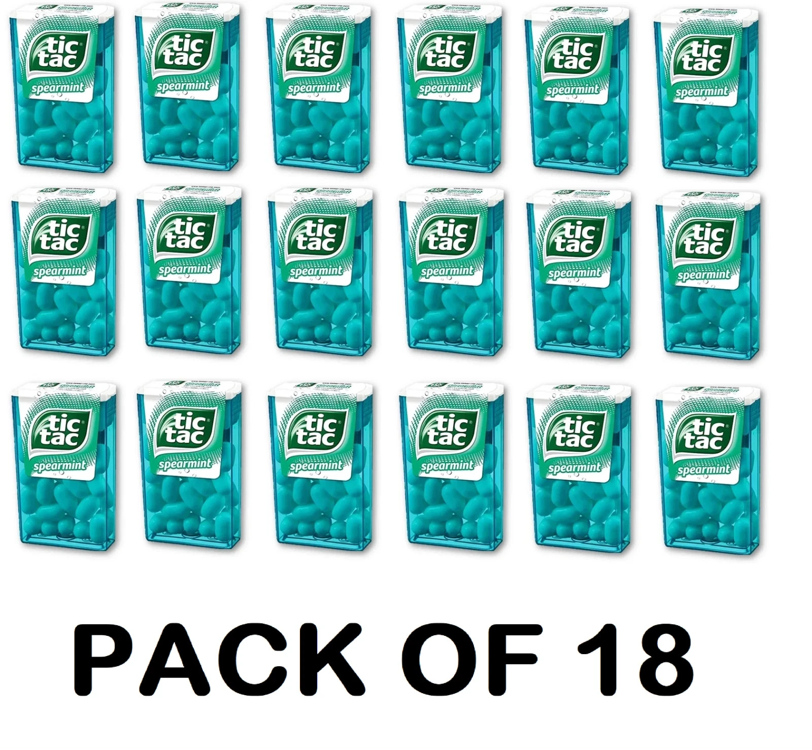 Tic Tac Spearmint Flavour 13g [ Pack of 18 ] Flavour: Spearmint, 