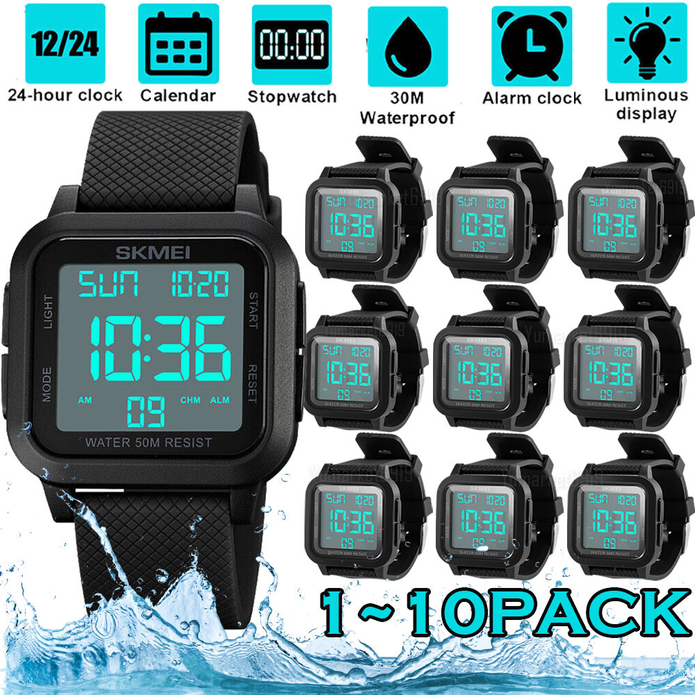 Men\'s Military Sports Watch LED Screen Large Digital Face Waterproof Wristwatch