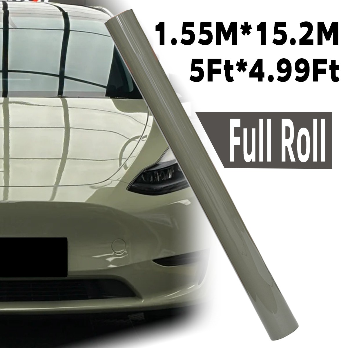 5FTx50FT PET High Gloss Crystal Armor Green Automotive Vinyl Wrap US Stock