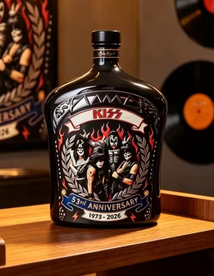 Kiss Band Royal Crown 53rd Anniversary Decanter Collector Glass Liquor Bottle