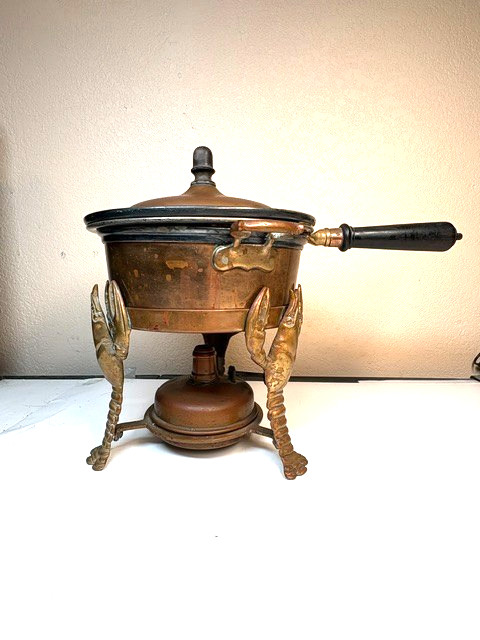 Antique Jos. Heinrichs Copper Double Lobster Boiler w/Lobster Stand Burner & Lid Antique Jos. Heinrichs Copper Double Lobster Boiler w/Lobster Stand Burner & Lid