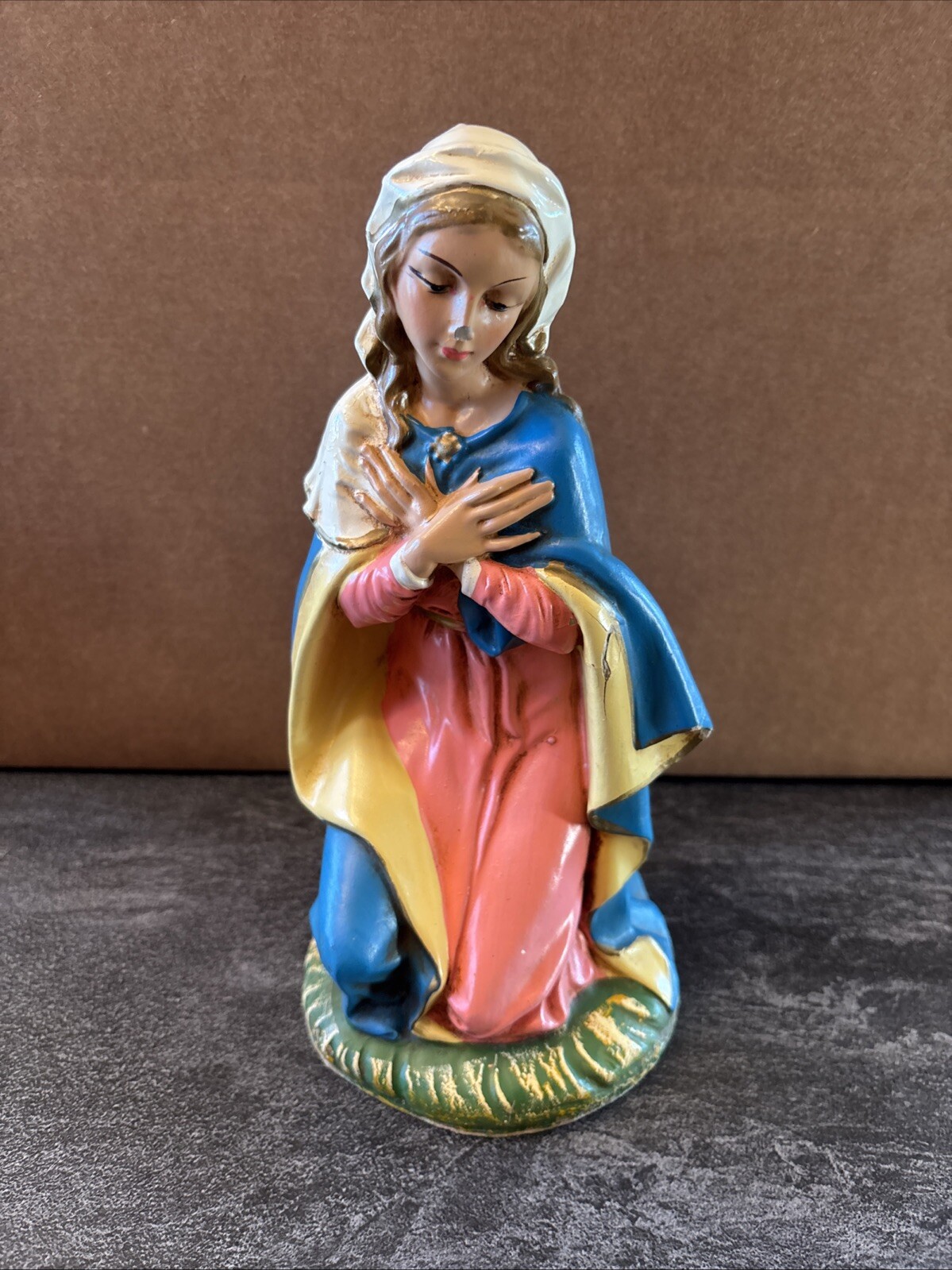 Vintage Fontanini Nativity Figurine Virgin Mary Creche Paper Mache Italy 9.5\