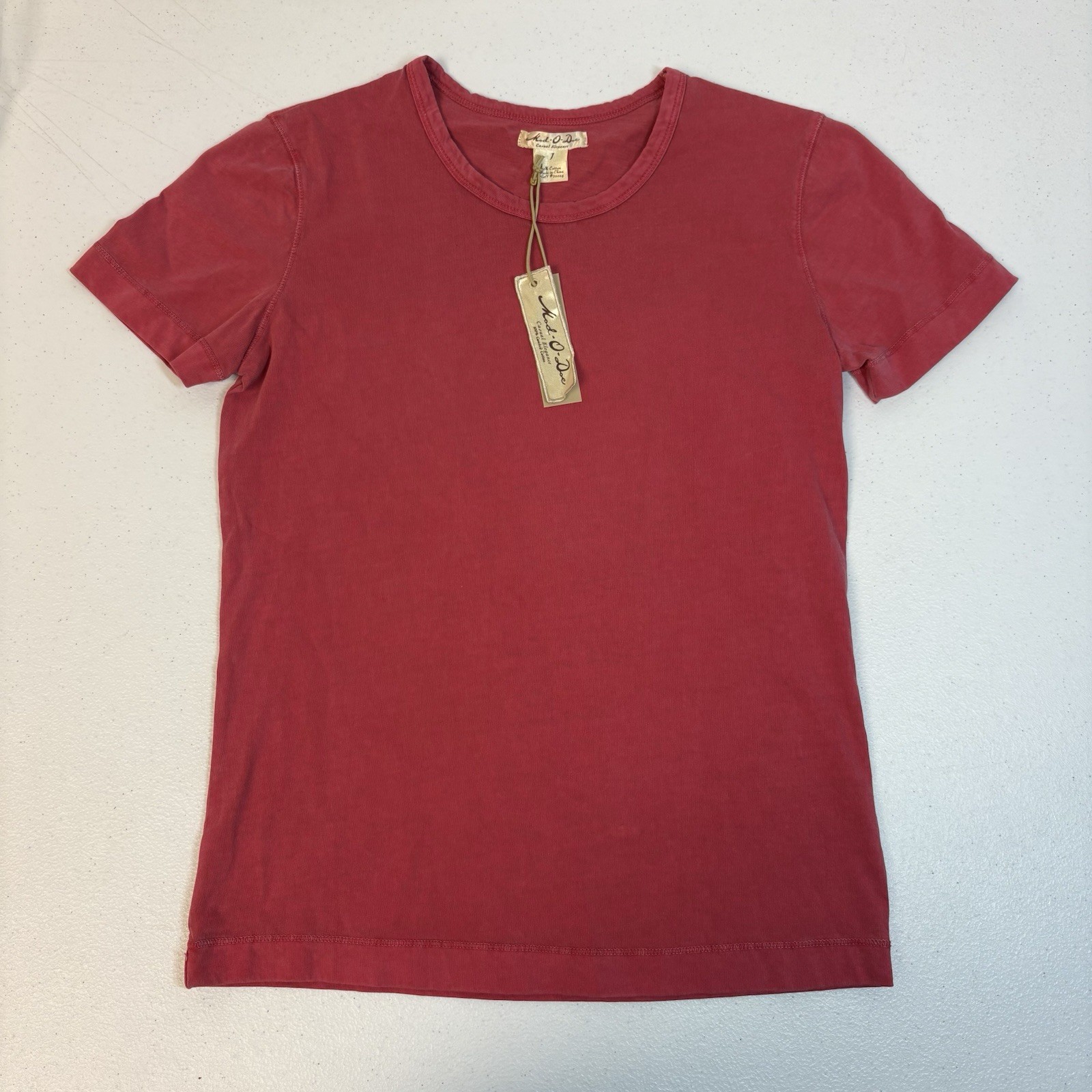 Mod-O-Doc Women\'s Tee Cotton T Shirt Faded Red Size 1 Fits Like XS NWT Read Desc