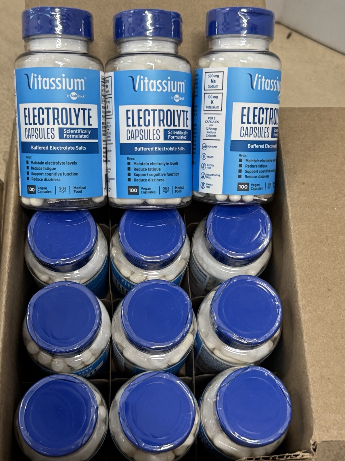 Vitassium by SaltStick Electrolyte 100 Capsules Capsules (Lot of 3) Exp 2028