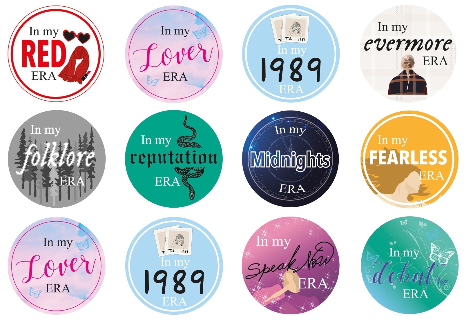 24x EDIBLE Swiftie Eras Tour Cupcake Cookie Toppers WAFER PAPER Sheet UNCUT 1.7\