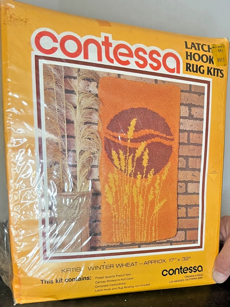 Vintage 1970s Contessa Latch Hook Rug Kit “Winter Wheat” 17 x 32 1979 New Vintage 1970s Contessa Latch Hook Rug Kit “Winter Wheat” 17 x 32 1979 New