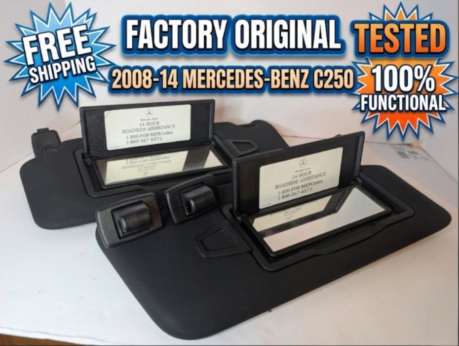 OEM ✅2008-14 Mercedes-Benz C250 Sun Visor Left Right SET Black TESTED ✅ OEM ✅2008-14 Mercedes-Benz C250 Sun Visor Left Right SET Black TESTED ✅