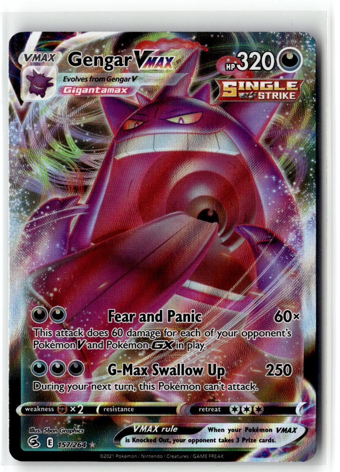 2021 POKEMON FUSION STRIKE GENGAR VMAX 157/264 HOLO VMAX RARE NM + FREE GIFT 2021 POKEMON FUSION STRIKE GENGAR VMAX 157/264 HOLO VMAX RARE NM + FREE GIFT