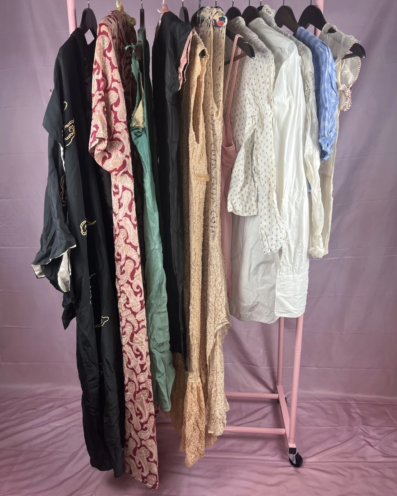 Lot of 12 Antique 1910s 1920s 30s 40s Vintage Clothing Tops Robe Kimono Dresses