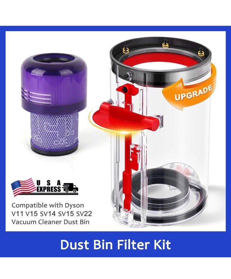 Upgraded Canister+Vacuum Cleaner Dust Bin Replace for Dyson V11 V15 SV14 SV15