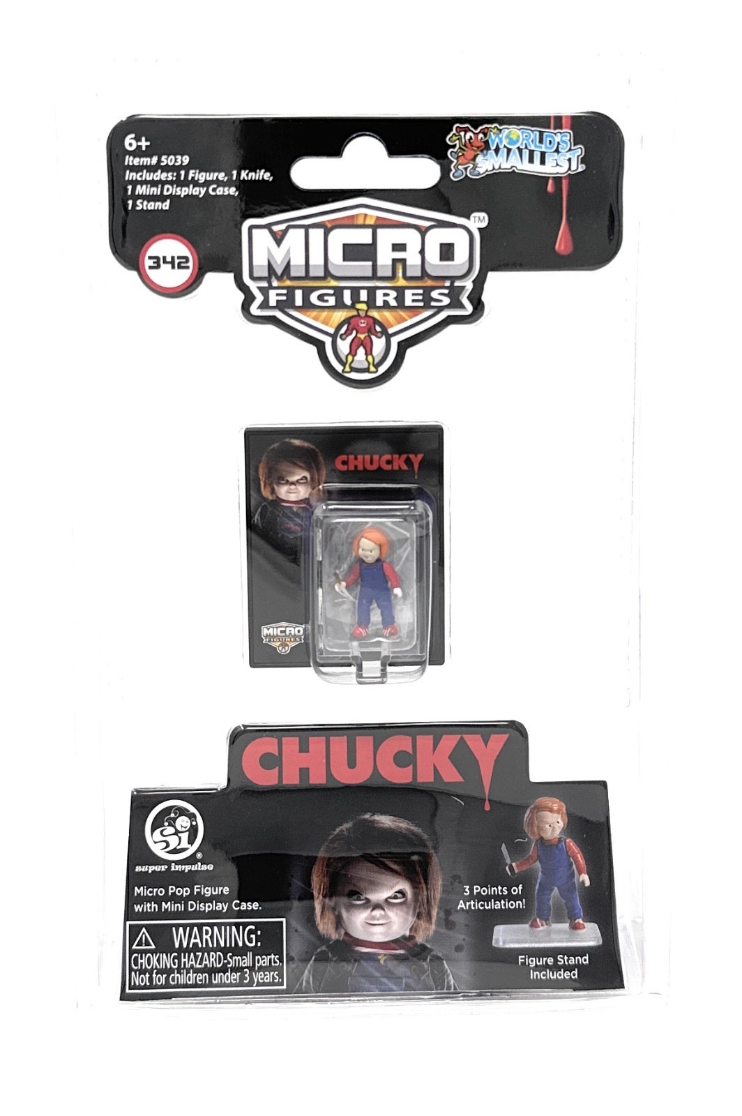 Super Impulse World\'s Smallest Universal Horror Chucky Micro Figure NEW Super Impulse World\'s Smallest Universal Horror Chucky Micro Figure NEW