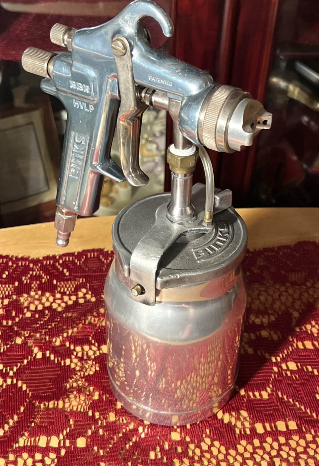 Binks Mach 1 BBR HVLP Spray Paint Gun 95-p Nozzle 5451 Clamping Lid & Canister