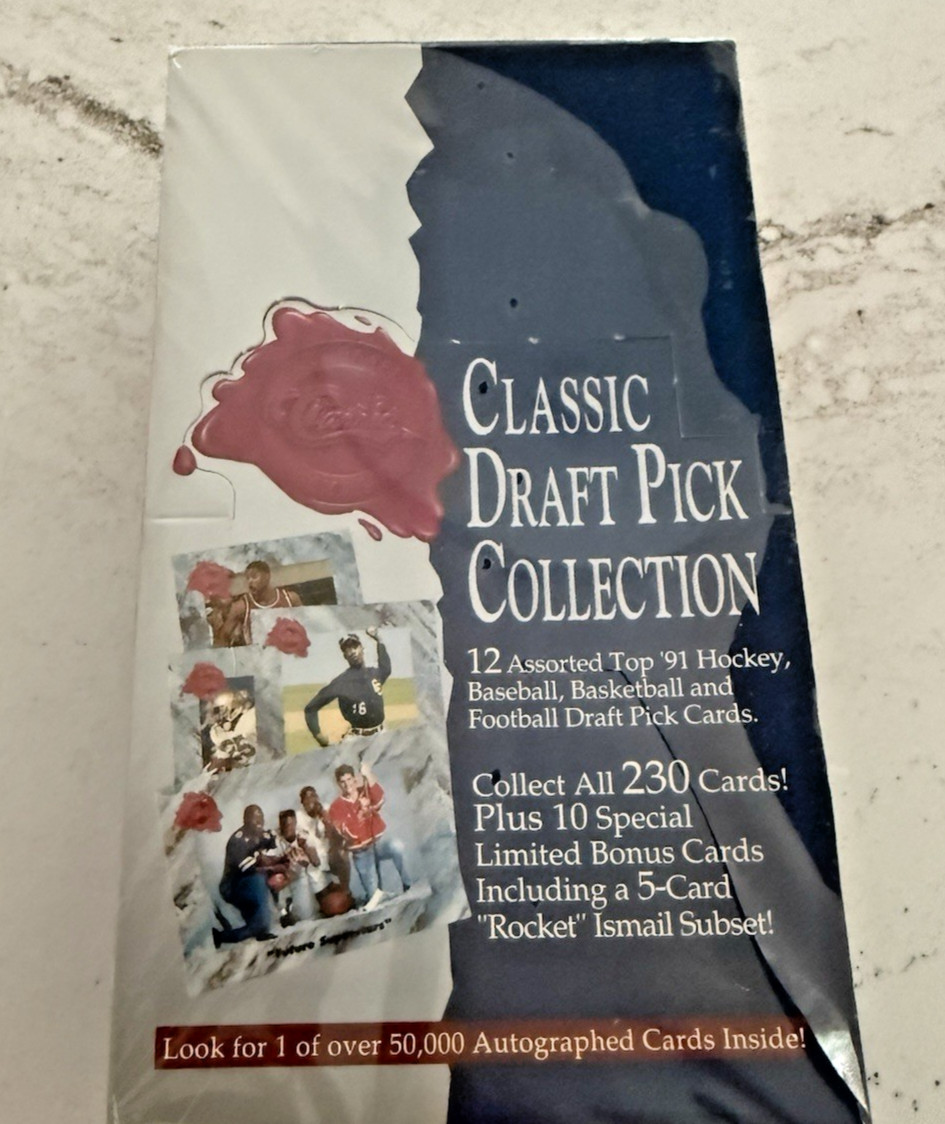 1991 CLASSIC Draft Pick Collection Factory Sealed Box Four Sport RCs Auto\'s