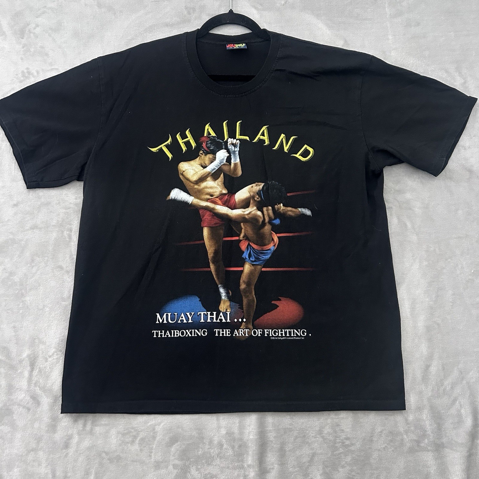 Vintage Muay Thai Shirt Mens XL Black Thailand Thaiboxing Graphic Joligolf MMA Vintage Muay Thai Shirt Mens XL Black Thailand Thaiboxing Graphic Joligolf MMA