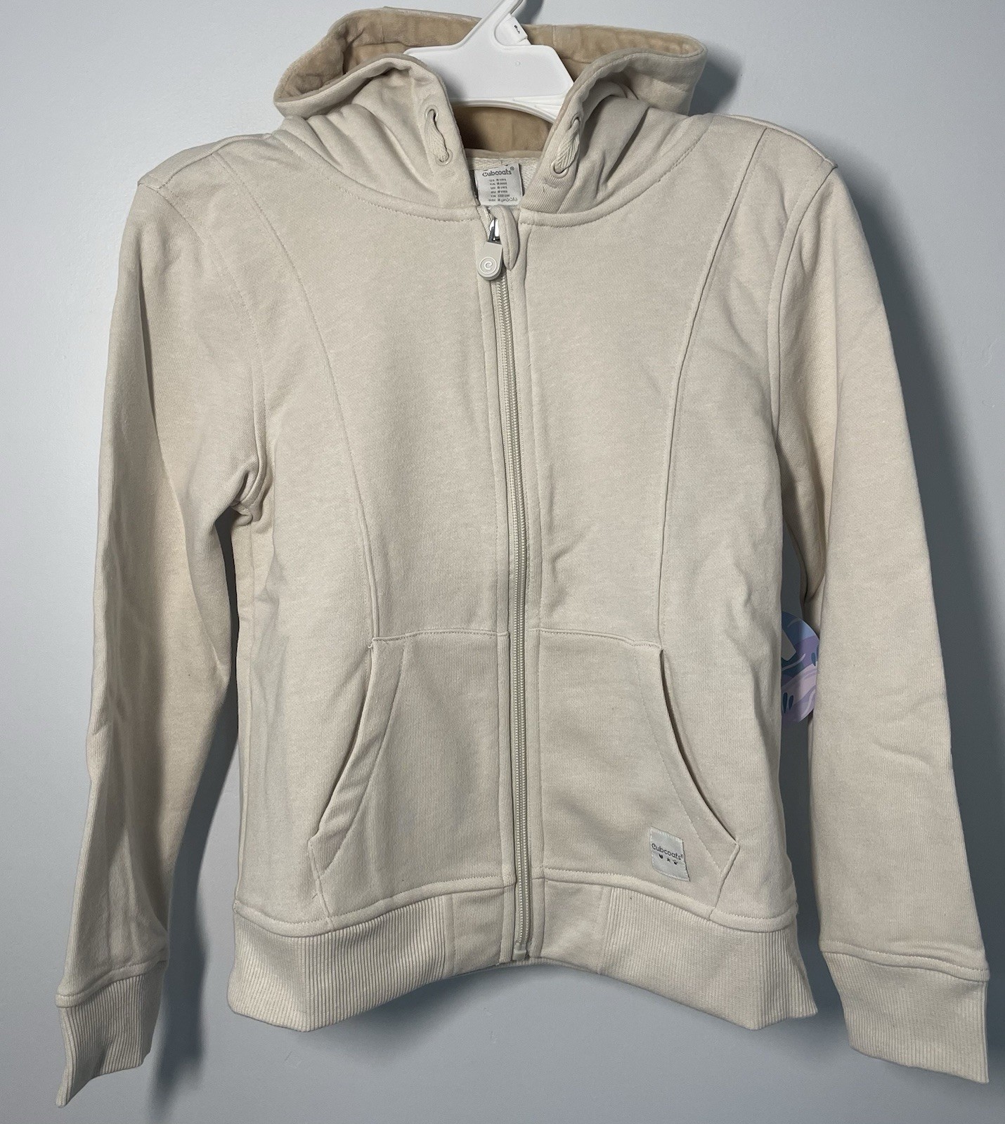 Cubcoats Bori the Bear 2-in-1 Zip-Up Hoodie & Plush Kids 8 Oatmeal Tan