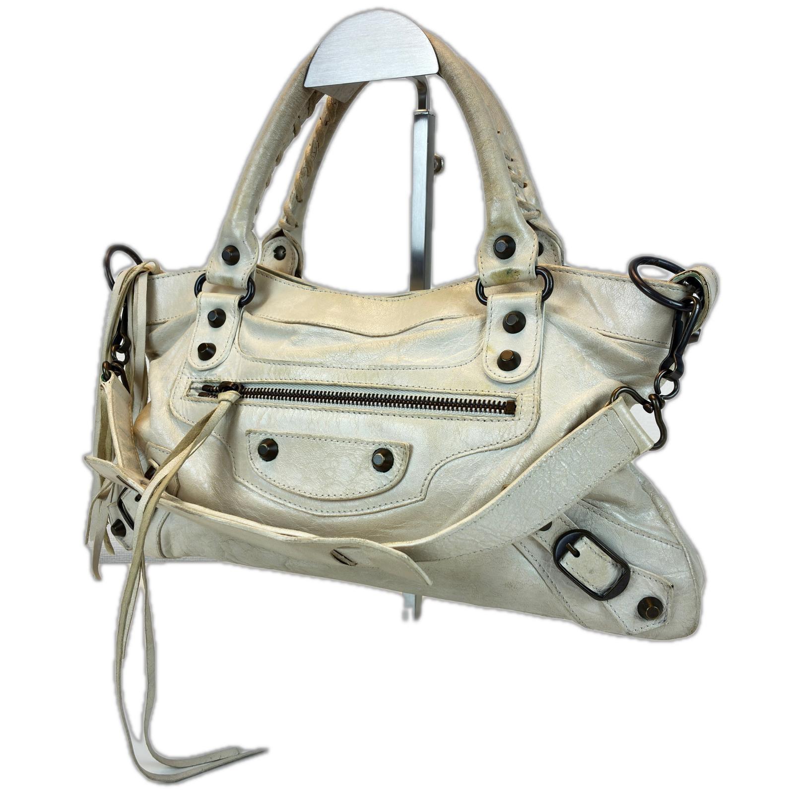 BALENCIAGA The first Handbag 103208 leather Ivory