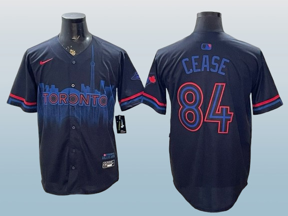 Men\'s Toronto Blue Jays #84 Dylan Cease Black Cool Base Stitched