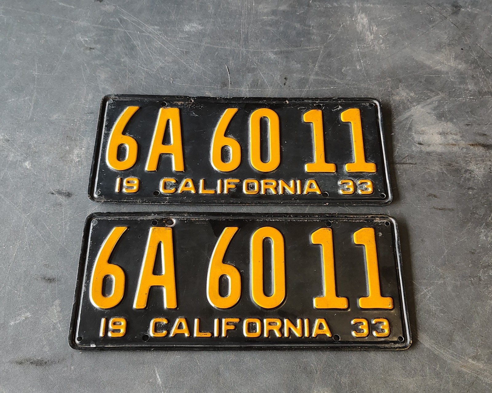 Antique 1933 California License Plates Antique 1933 California License Plates