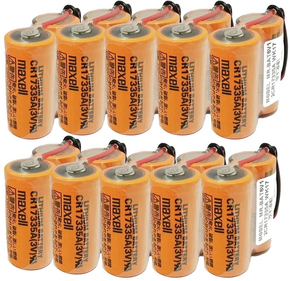 10Pcs for Mitsubishi MR-BAT6V1 2CR17335A WK17 6V 1650mAh Lithium Battery w/ Plug