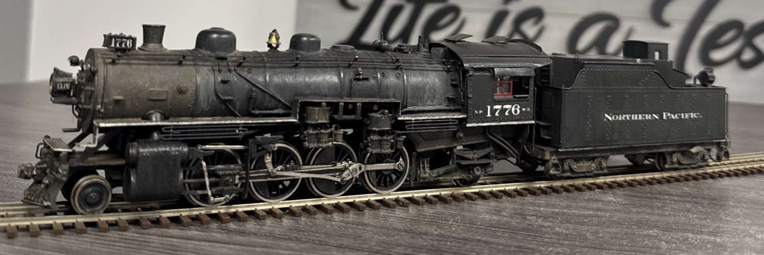 NWSL HO Brass Mikado Northern Pacific 2-8-2 W-3 #1776 Wrong Box/Custom Painted
