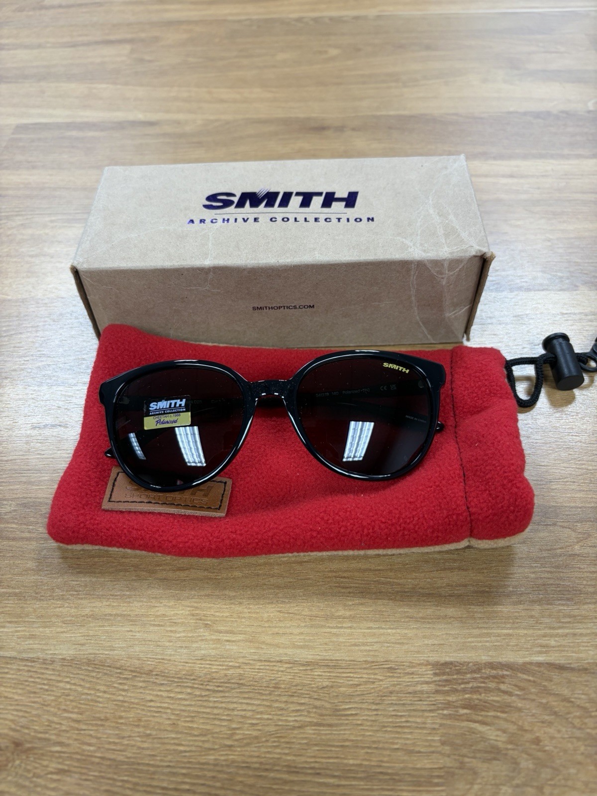 Smith Cheetah Sunglasses Black Frame Polarized Gray Green Lens Womens NEW