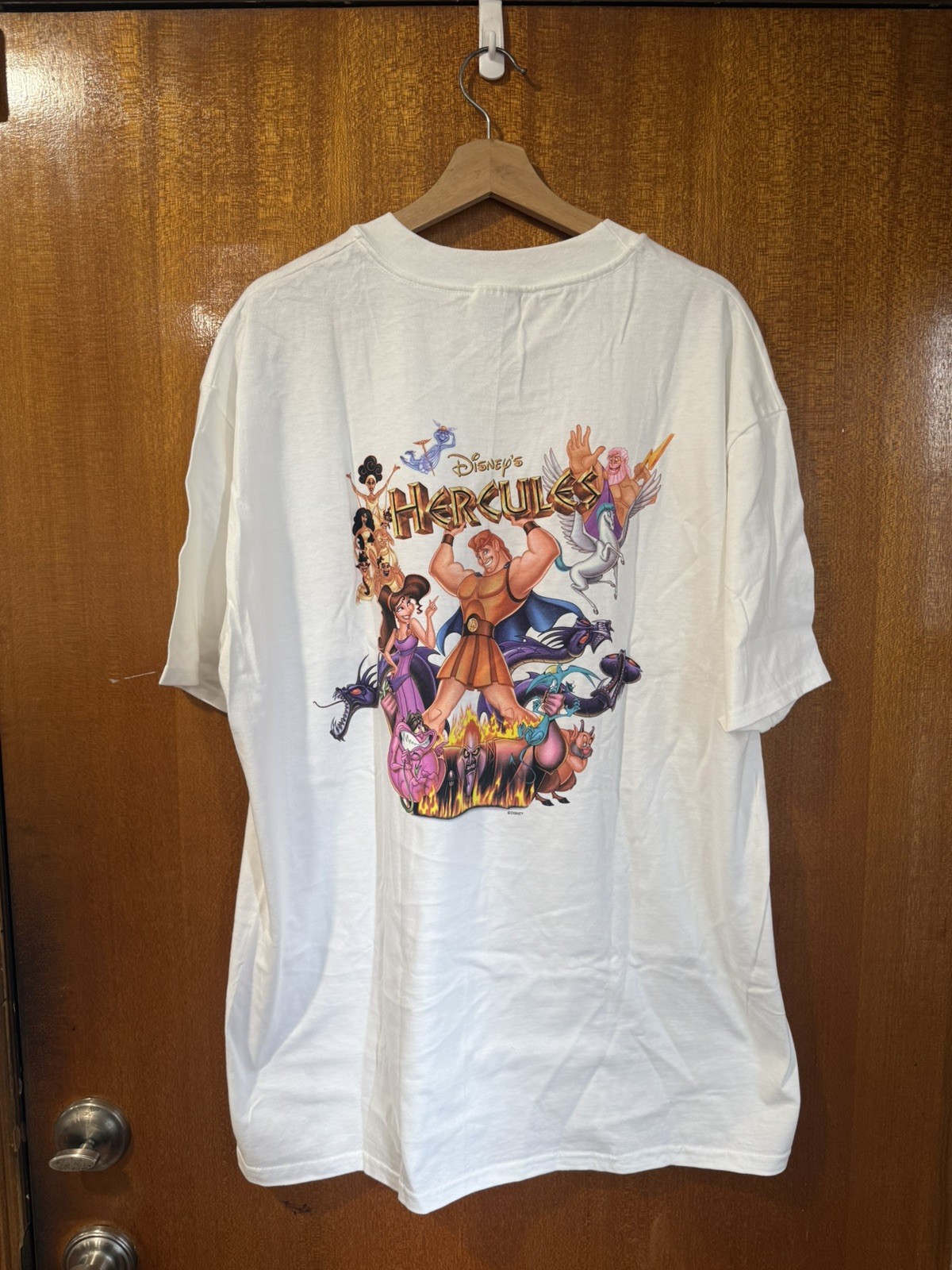 Vintage 1997 Disney Hercules Movie Promo T-Shirt White Greek Chicago XL 90s 🚨