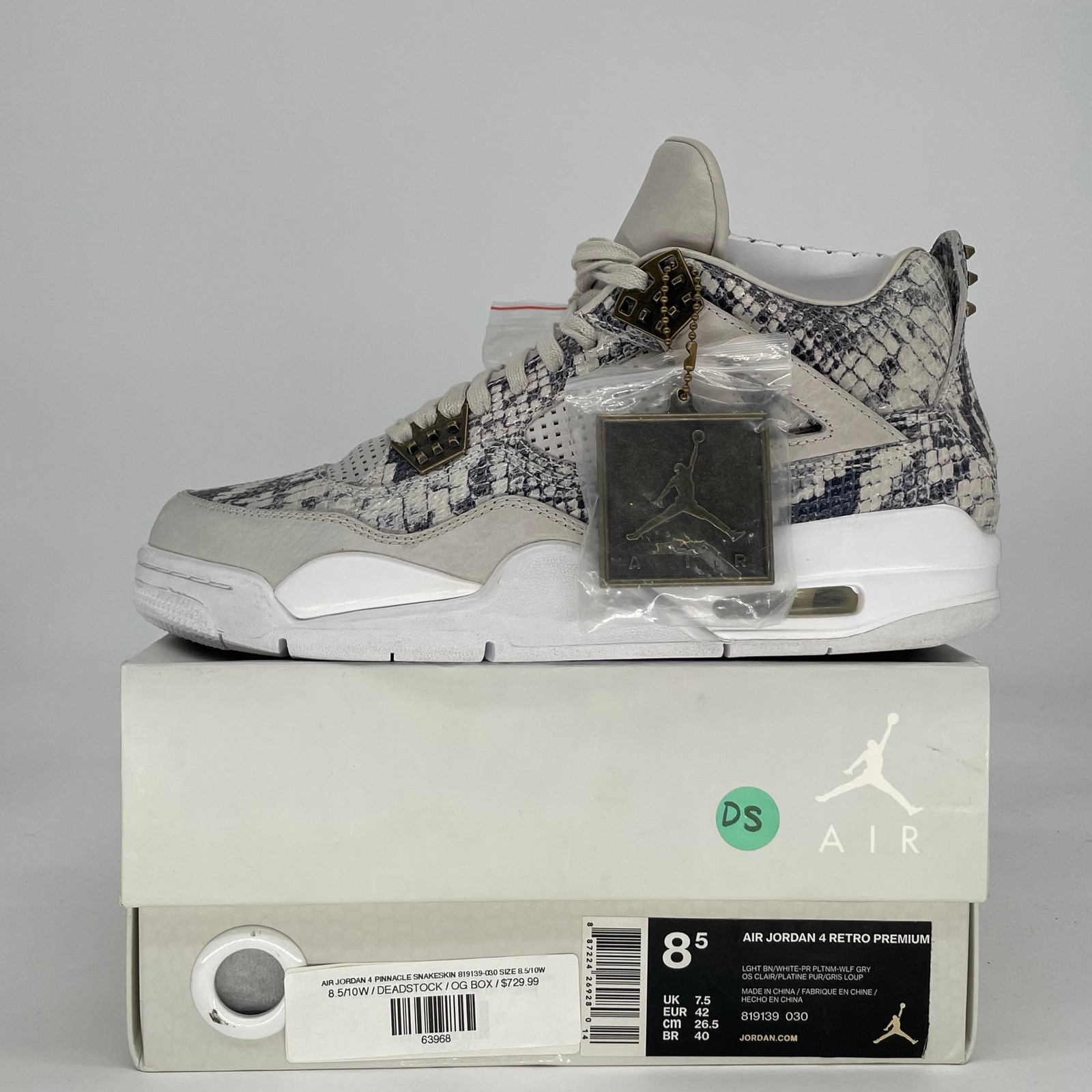 Size 8.5M/10W - Jordan 4 Retro Snakeskin 819139-030