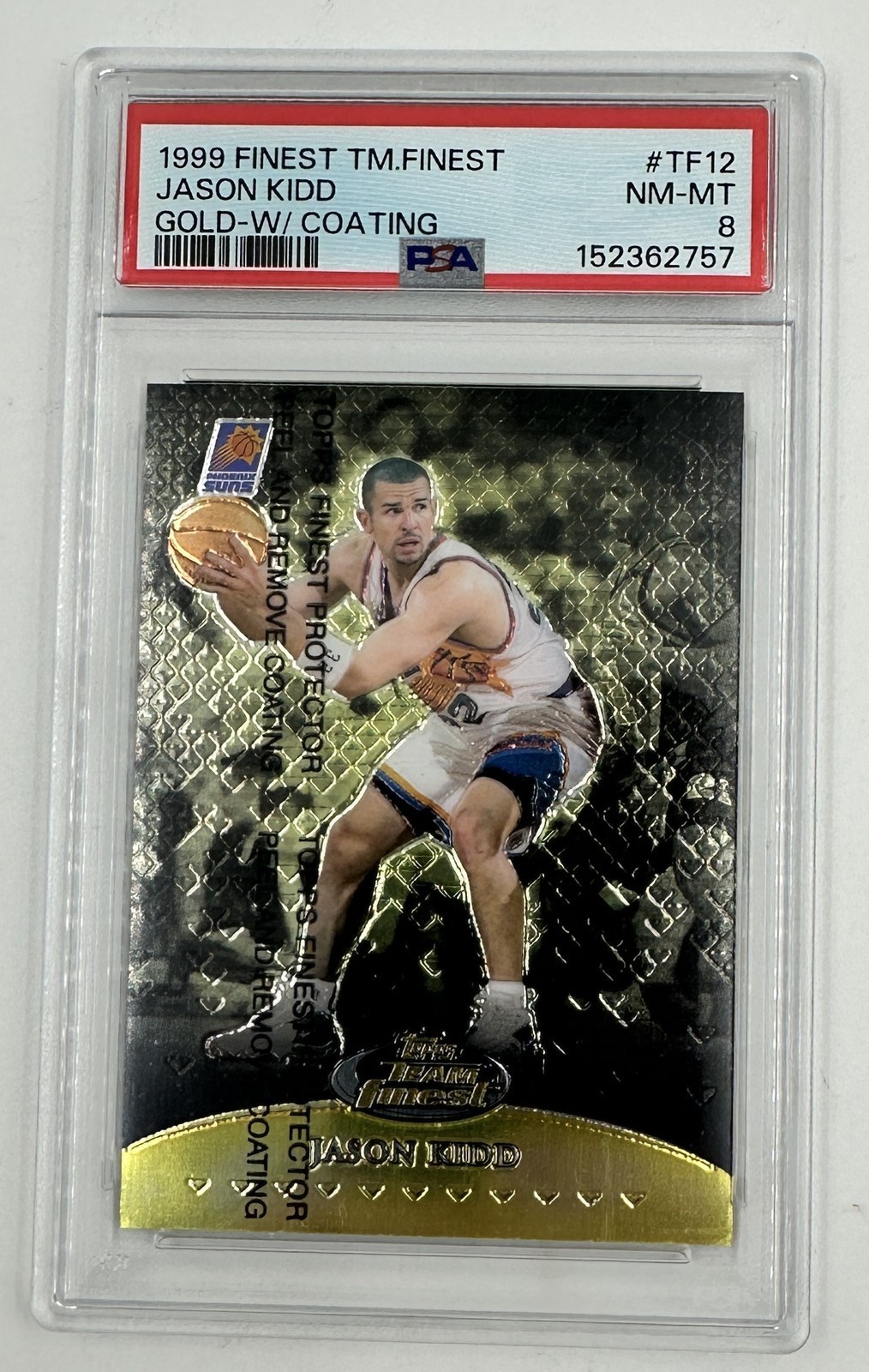 1999-00 Finest Team Finest Jason Kidd Gold w/Coating #TF12 /250 PSA 8 NM-MT