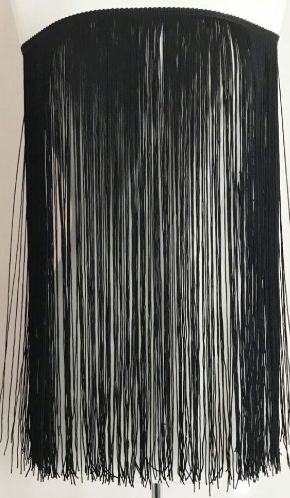 chainette fringe trim 36 inches -black -sold by yards 