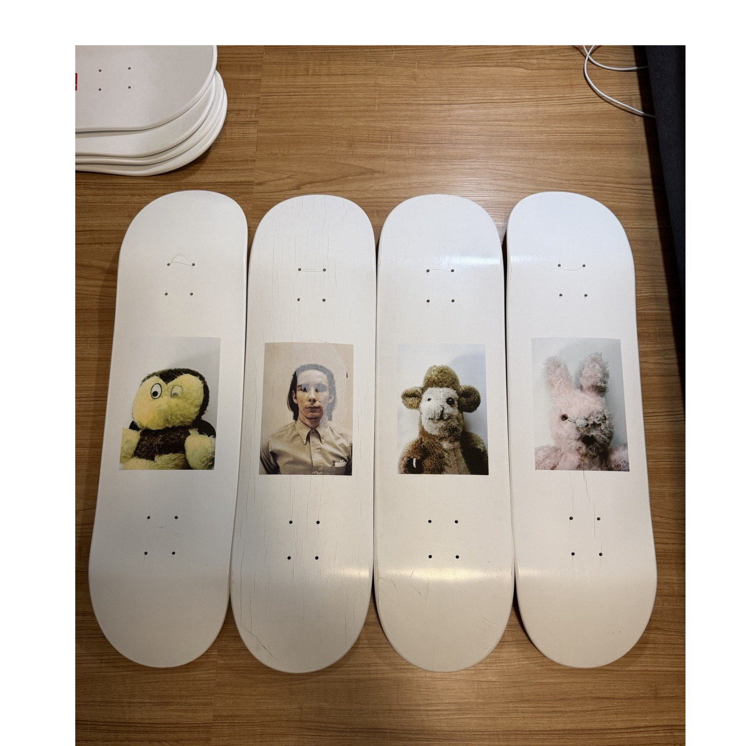Supreme Mike Kelley Art Series White Skateboard Deck Set Lot of 8 ahh youth Supreme Mike Kelley Art Series White Skateboard Deck Set Lot of 8 ahh youth