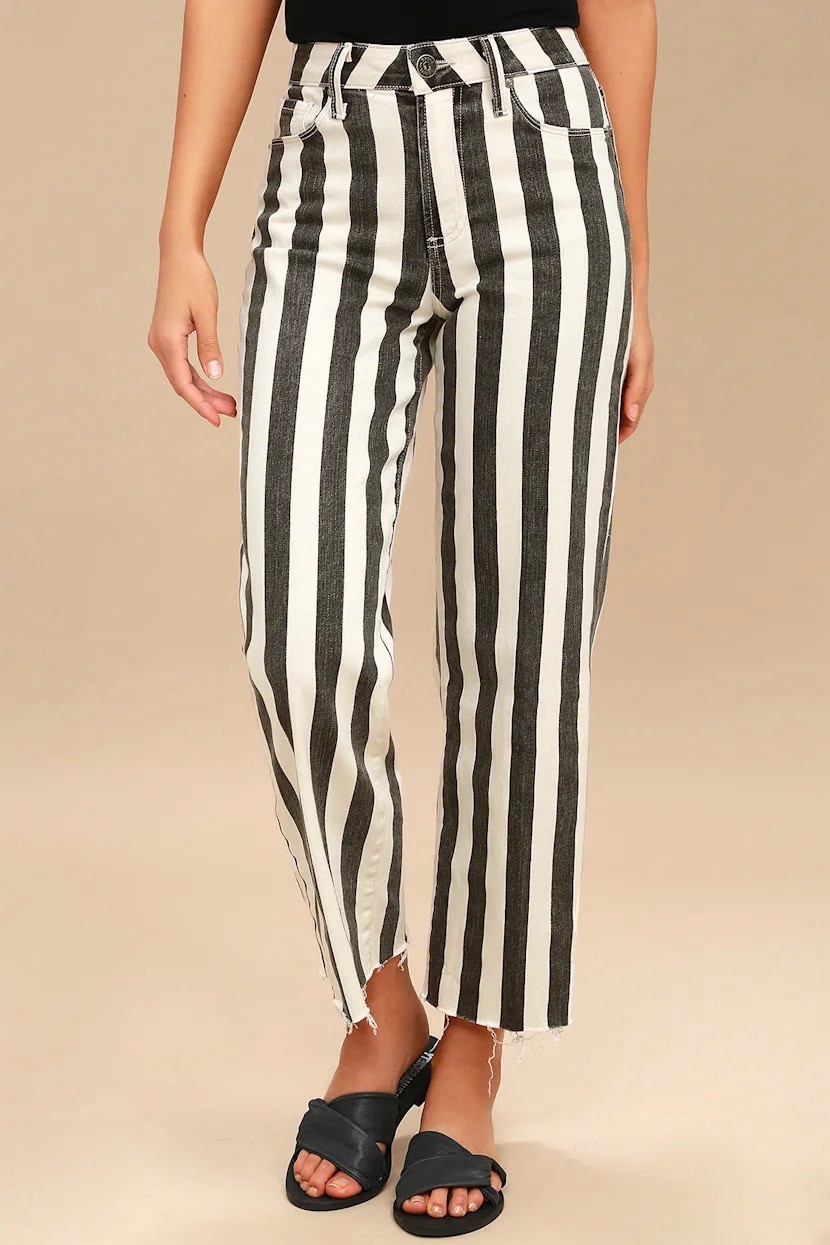 PAIGE Women’s Striped Straight Jeans High Rise Light Wash 5-Pocket 27 PAIGE Women’s Striped Straight Jeans High Rise Light Wash 5-Pocket 27