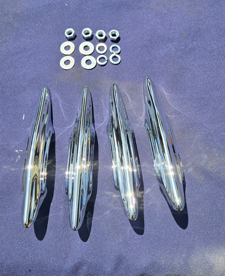 Original 1937 Chevrolet Truck Chrome Bumper Guards, Set Of 4 Piece. F&R Guards