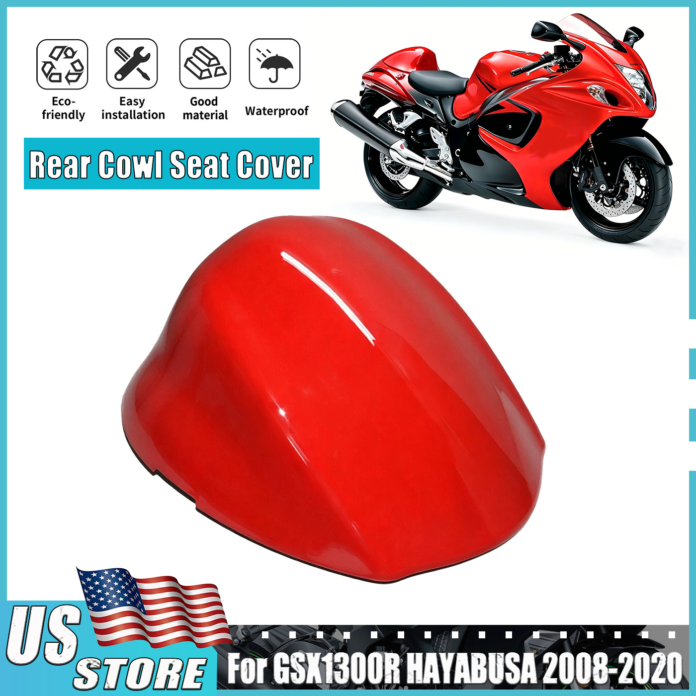 Tail Fairing Seat Cover Rear Pillion Passenger Cowl Fit For GSX1300R 2008-2020