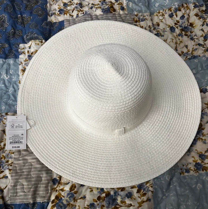 Women\'s White Straw Wide Brim Sun Hat Solid One Size Beach Summer Travel Women\'s White Straw Wide Brim Sun Hat Solid One Size Beach Summer Travel