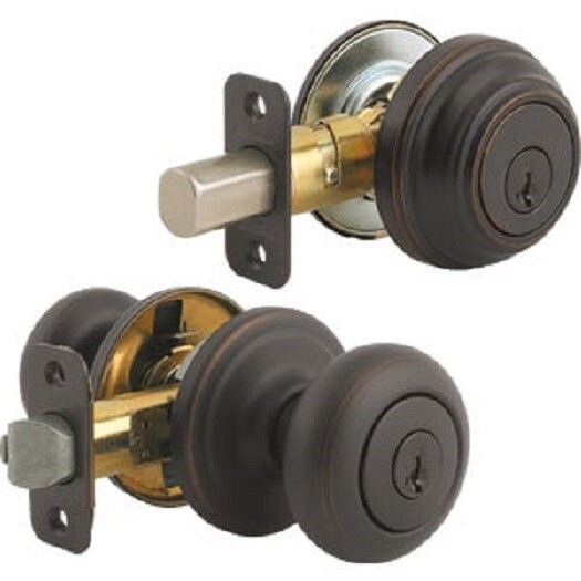 (4sets)-Kwikset Signature Series Juno Venetian Bronze Deadbolt & Door Knob Combo