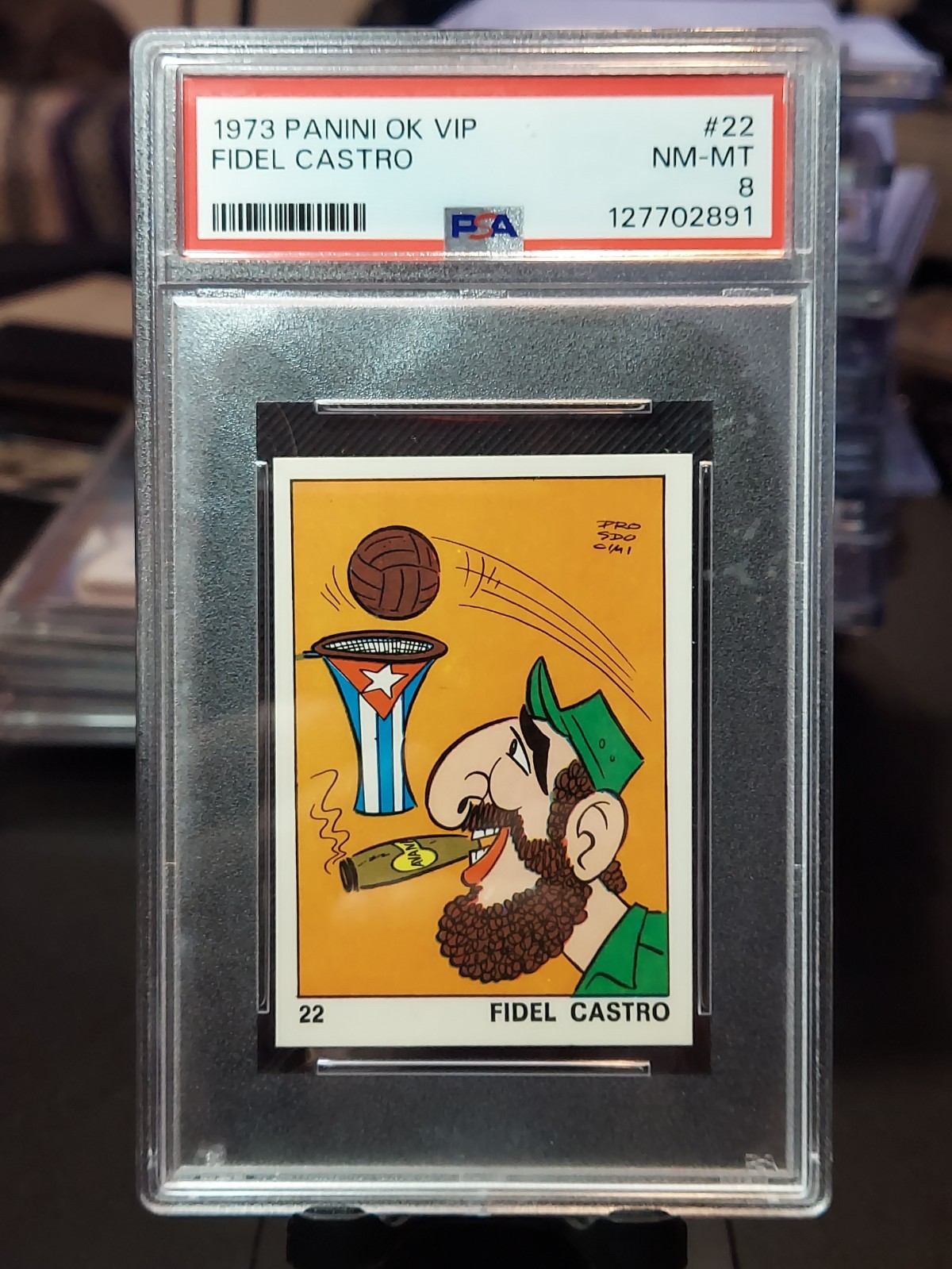 FIDEL CASTRO 1972 Panini OK VIP #22 PSA 8 NM-MT **POP 3 None Higher**