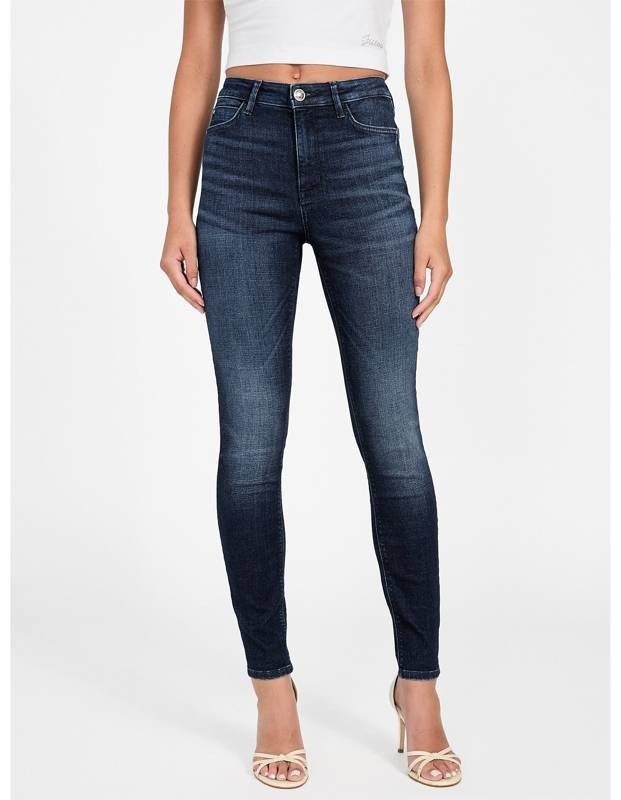 GUESS 1981 Skinny Power High-Rise Jeans Women\'s 34x29 Symphony Button Closure