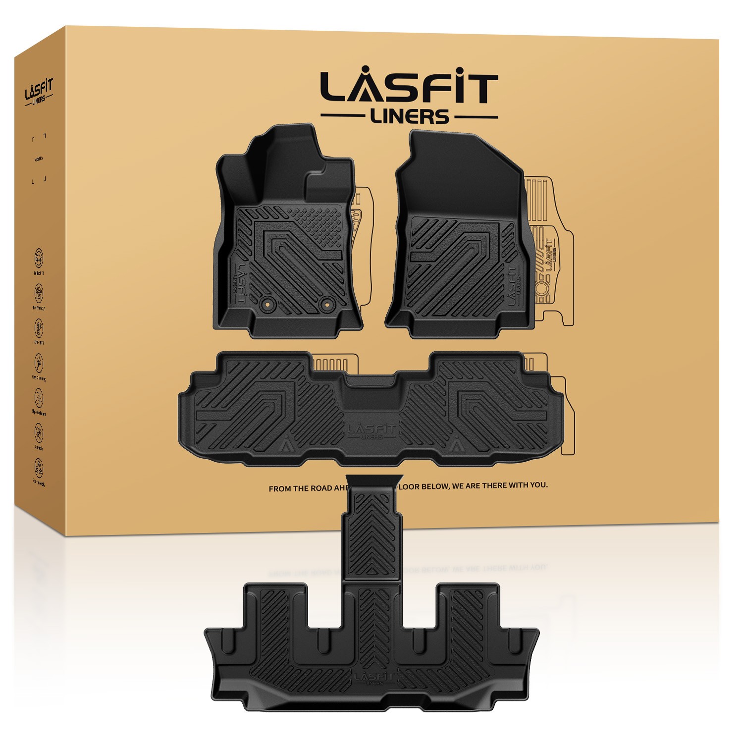 TPE Floor Mats Trunk Cargo Liner for 2019-2026 Subaru Ascent 7 Seats Bucket Seat