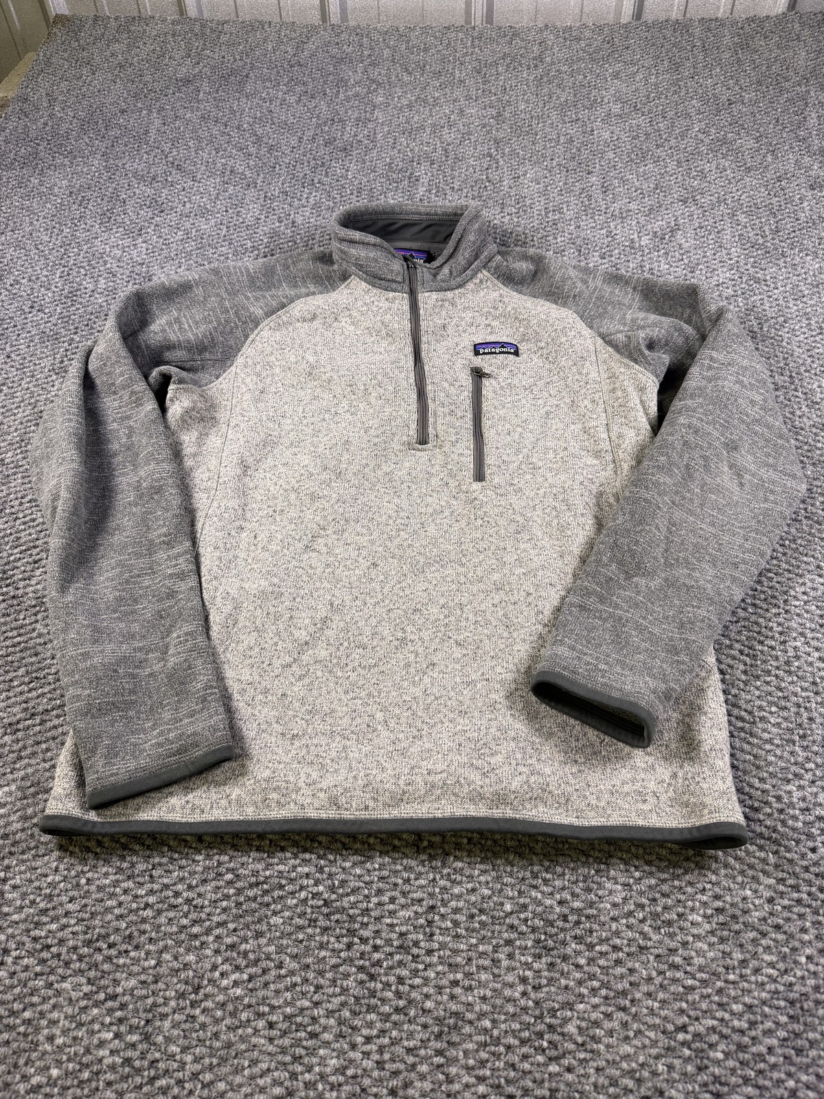 Patagonia Sweater Mens Large Gray Better Sweater 1/4 Zip Fleece Pullover Outdoor