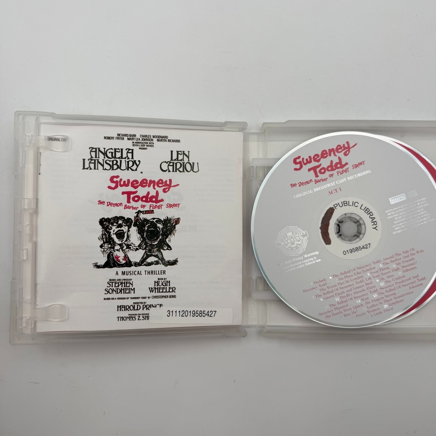 Sweeney Todd / O.B.C. by Broadway Cast (CD, 2007) Angela Lansbury 2 Discs Sweeney Todd / O.B.C. by Broadway Cast (CD, 2007) Angela Lansbury 2 Discs