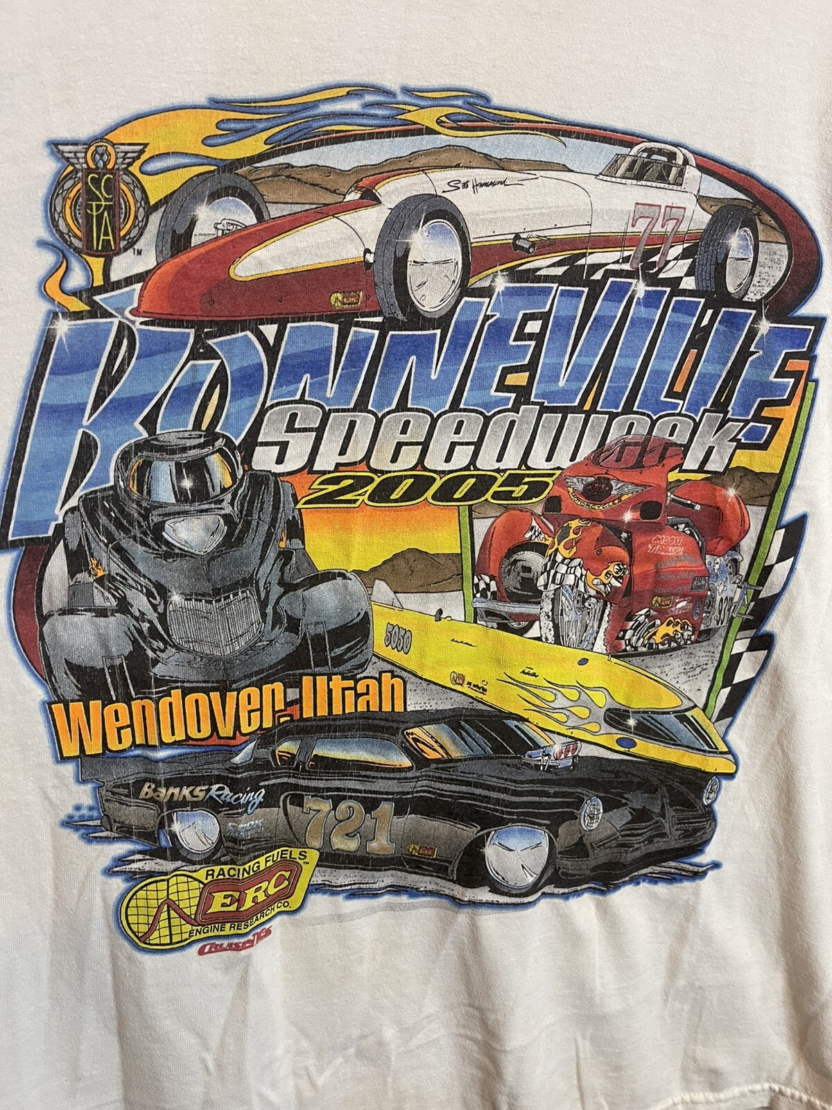 Vintage 2005 Booneville Speedweeks Wendover Utah T-Shirt Adult XL White