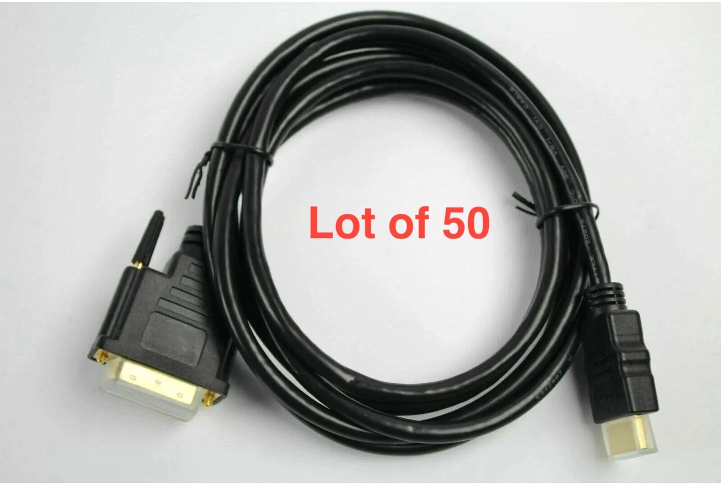 Lot 50 x PREMIUM Vseven V7E2HDMIDVID-02M HDMI(m) to DVI-D (m) Cables 6Ft