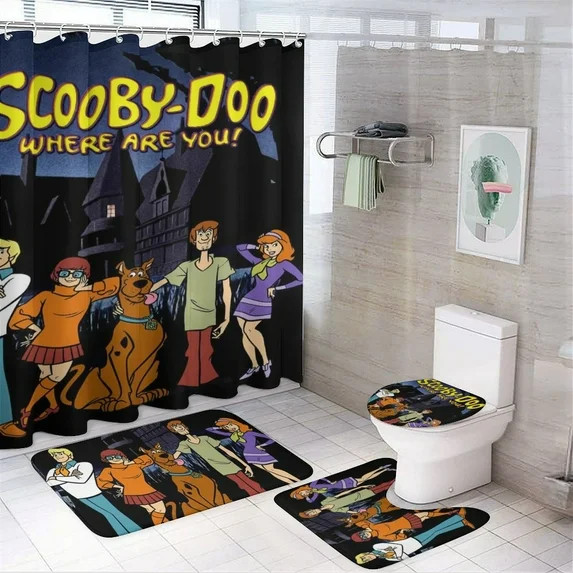 Cartoon Theme Scooby Doo v2 Print Shower Curtain or Bathroom Sets.