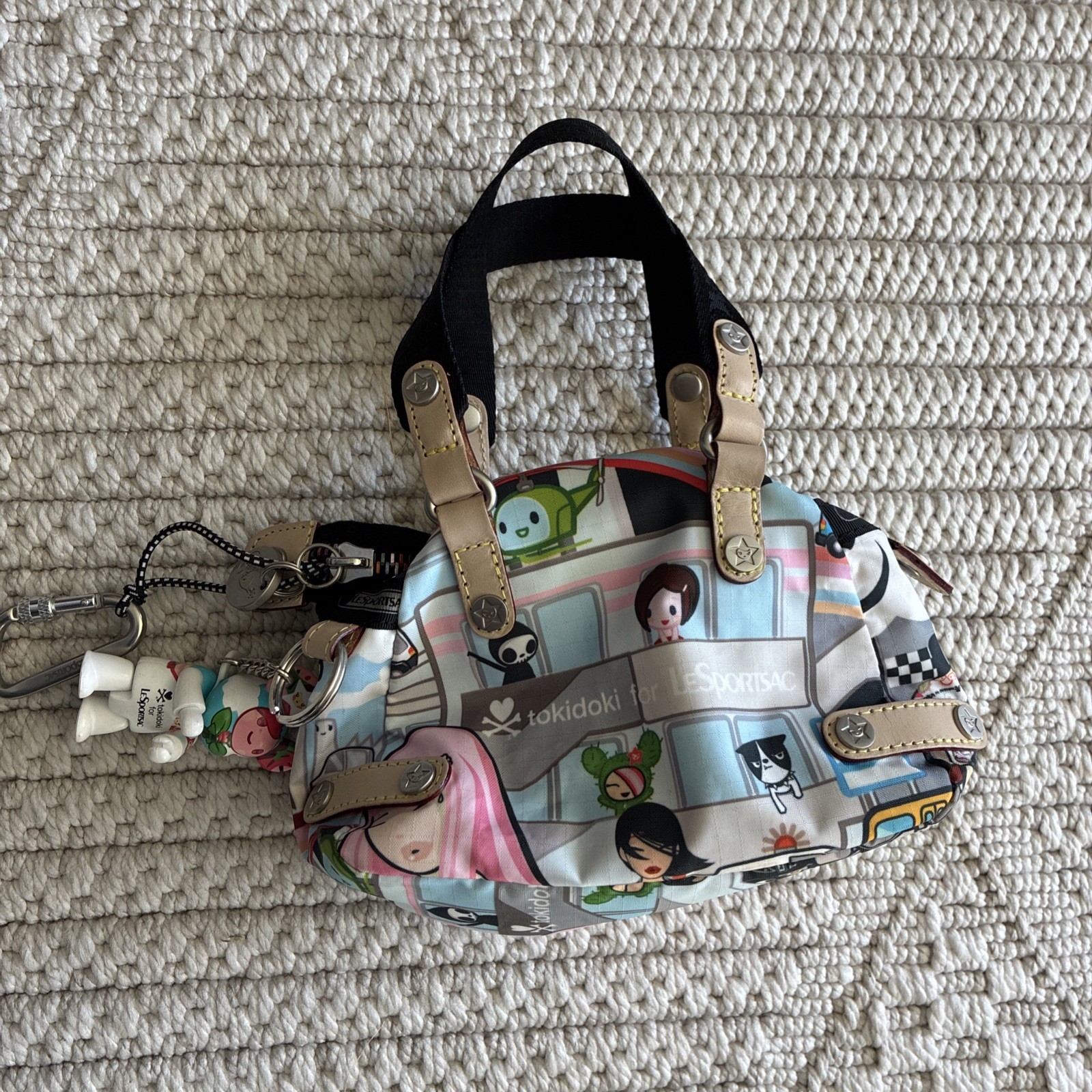 Tokidoki x LeSportsac Mini Handbag Purse w/ Charm Rare Print New W/O Tags