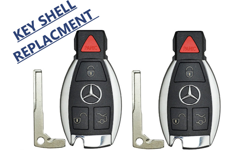 X2 Mercedes Benz 1997-2014 / 4-Button Fobik Key SHELL CASE NEC & BGA X2 Mercedes Benz 1997-2014 / 4-Button Fobik Key SHELL CASE NEC & BGA