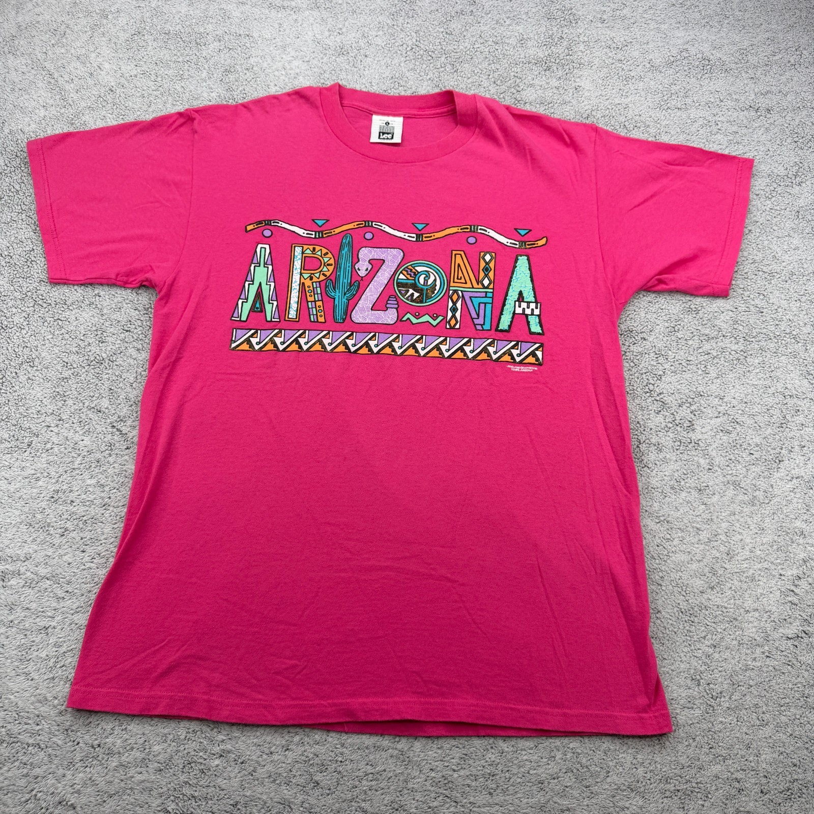 Vintage Arizona Shirt Mens Large Pink Lee 90s Southwest Cactus Dessert USA Made Vintage Arizona Shirt Mens Large Pink Lee 90s Southwest Cactus Dessert USA Made